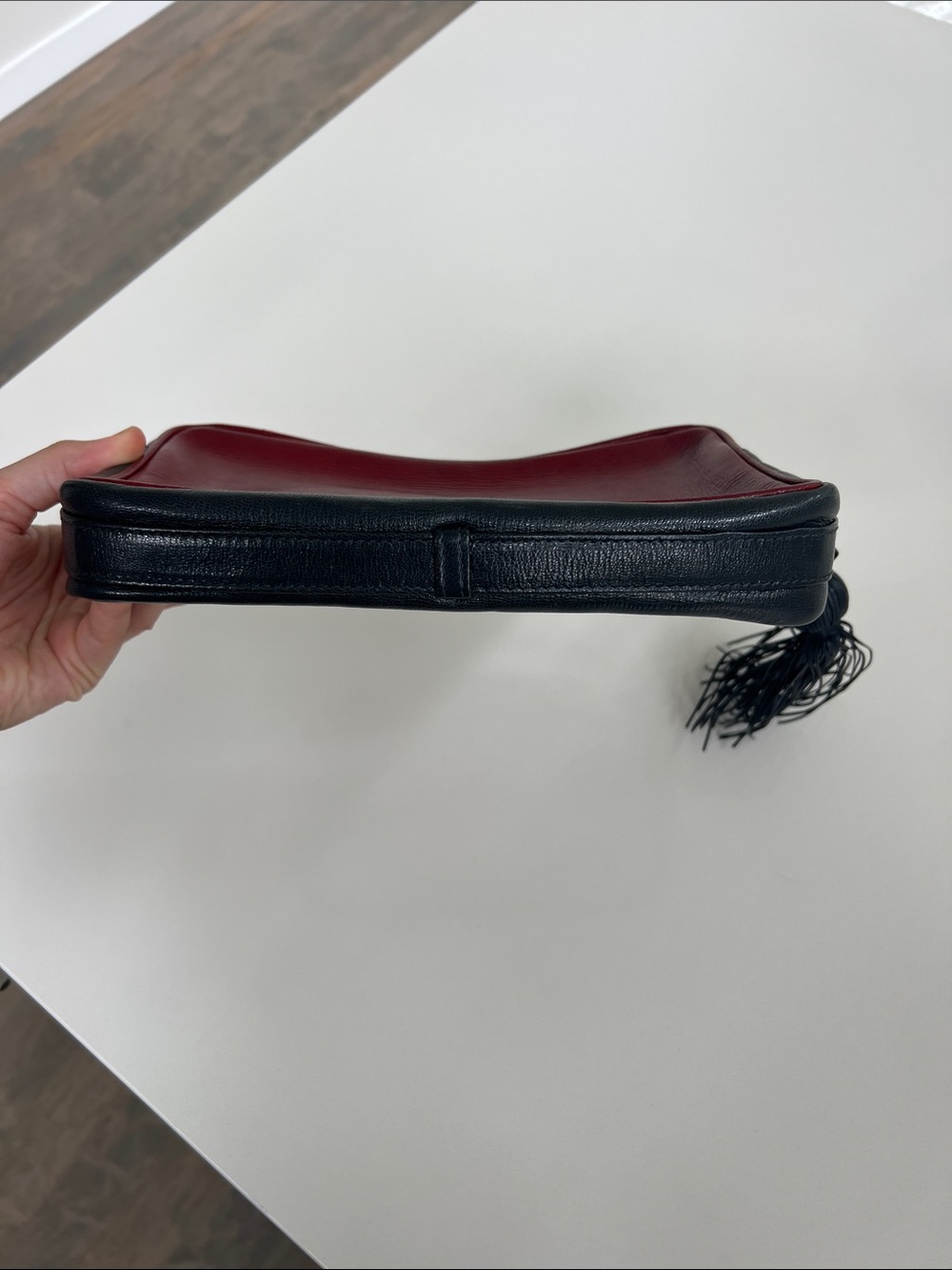 Vintage FENDI Roma 1925 colorblock red white and navy blue camera bag NO strap - Picture 12 of 16